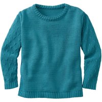 Strickpullover aus reiner Bio-Baumwolle, pfauenblau von Waschbär