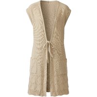 Strickweste mit Ajour aus reiner Bio-Baumwolle, beige von Waschbär