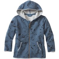 Sweatjacke mit Kapuze aus Bio-Baumwolle, jeans-melange-bedruckt von Waschbär