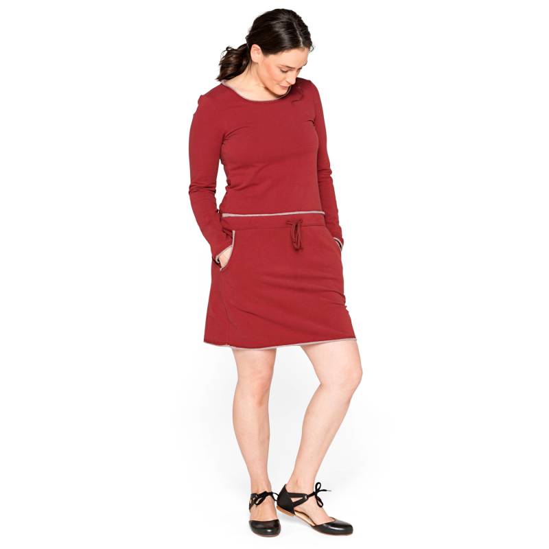 Sweatkleid, Langarm aus Bio-Baumwolle, kirsche melange 40/42 von Waschbär