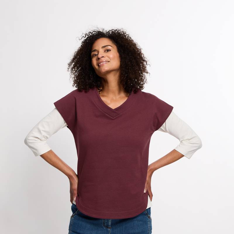 Sweatpullunder aus reiner Bio-Baumwolle, rubin 36/38 von Waschbär