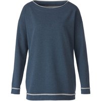 Sweatshirt mit U-Boot-Ausschnitt aus Bio-Baumwolle, jeans melange von Waschbär