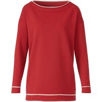 Sweatshirt mit U-Boot-Ausschnitt aus Bio-Baumwolle, kirsche melange von Waschbär