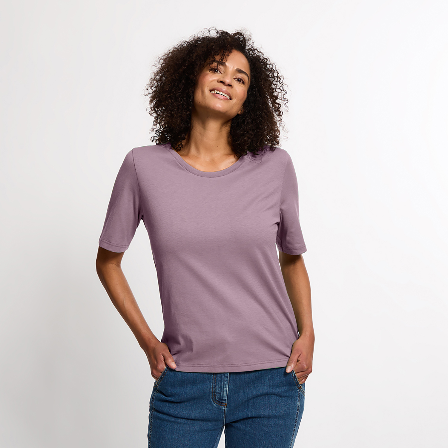 T-Shirt aus reiner Bio-Baumwolle, malve 36/38 von Waschbär