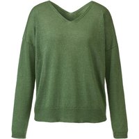 V-Pullover aus Leinen und TENCEL™, rosmarin von Waschbär