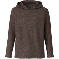 Walk-Kapuzenpullover aus Bio-Schurwolle mit Bio-Baumwolle, nougat von Waschbär