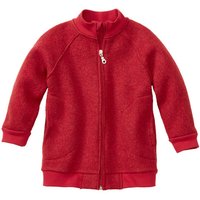 Walkjacke mit Raglanärmeln aus Schurwolle, rot von Waschbär