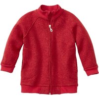 Walkjacke mit Raglanärmeln aus Schurwolle, rot von Waschbär