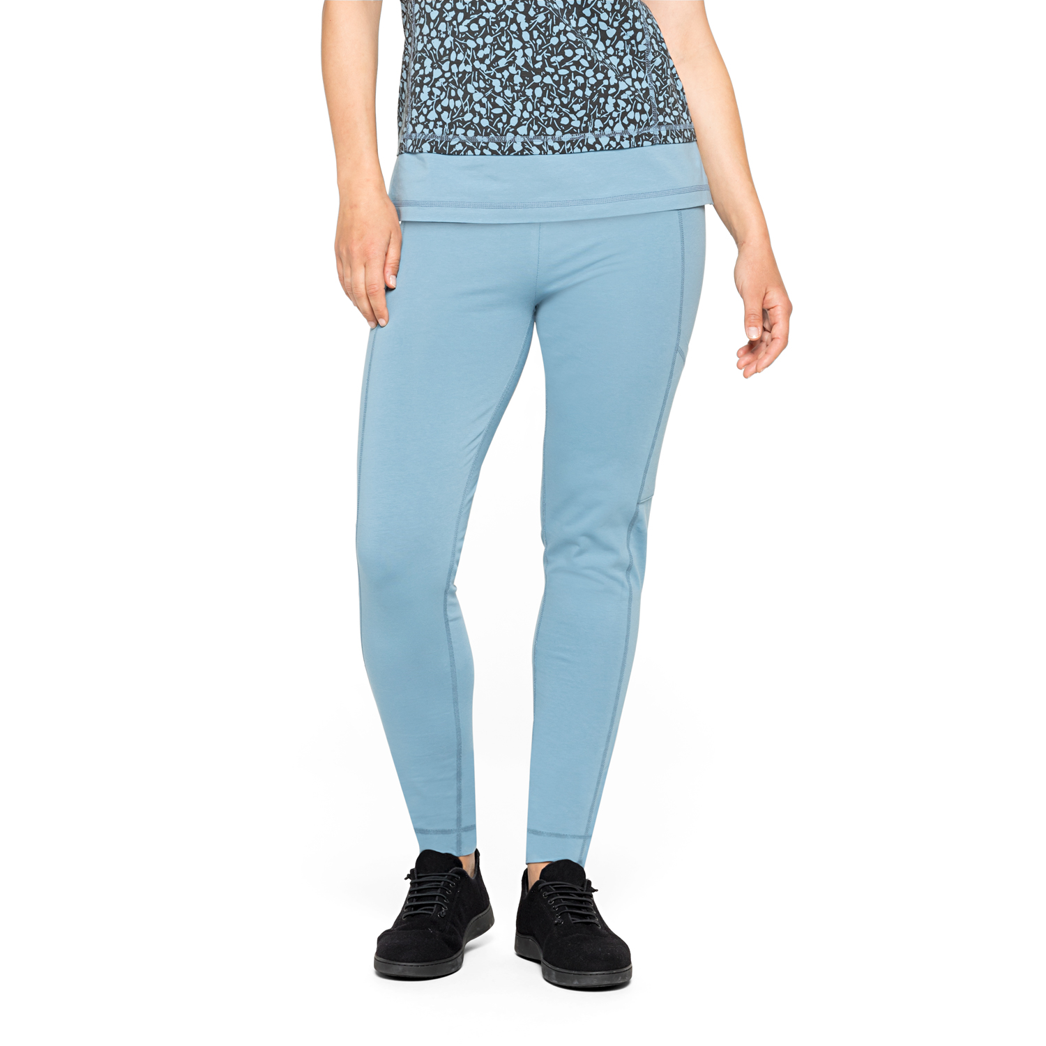 Yoga-Leggings mit Ziernähten aus Bio-Baumwolle, pazifik 42 von Waschbär