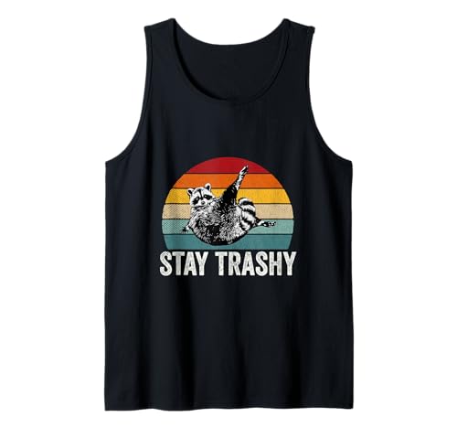 Stay Trashy Wildtier Retro Mädchen Lustiger Waschbär Tank Top von Waschbären Geschenke Männer Frauen Kinder