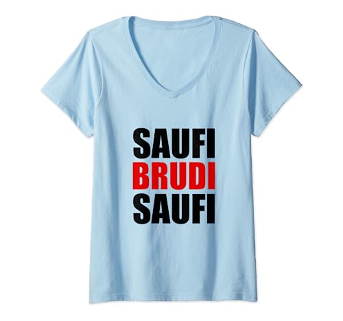 Damen Brudi ich muss los Hip Hop Deutschrap Rap T-Shirt T-Shirt mit V-Ausschnitt Damen Brudi ich muss los Hip Hop Deutschrap Rap T-Shirt T-Shirt mit V-Ausschnitt von Waschechte Brudi Deutschrap Motive