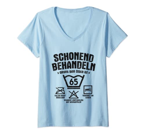 Damen Dieses Gute Stück Ist 65 Schonend Behandeln 65. Geburtstag T-Shirt mit V-Ausschnitt Damen Dieses Gute Stück Ist 65 Schonend Behandeln 65. Geburtstag T-Shirt mit V-Ausschnitt von Waschetikett Geburtstag Motive für Damen & Herren