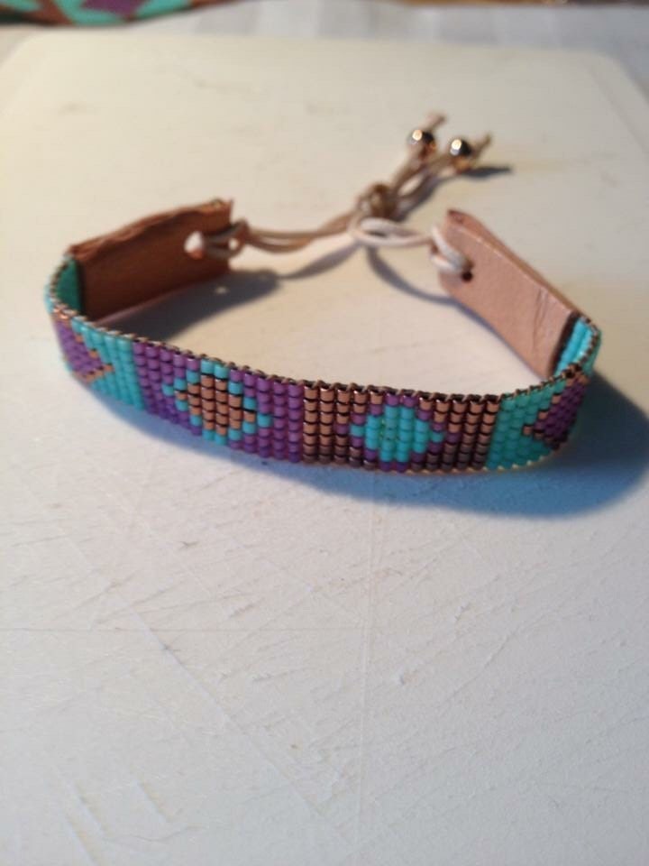 Miyuki Delicas Armband Mit Lederverschluss Miyuki Delicas Armband Mit Lederverschluss von Waschje