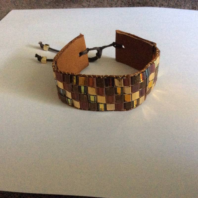 Miyuki Tila Perlen Armband Mit Leder Miyuki Tila Perlen Armband Mit Leder von Waschje