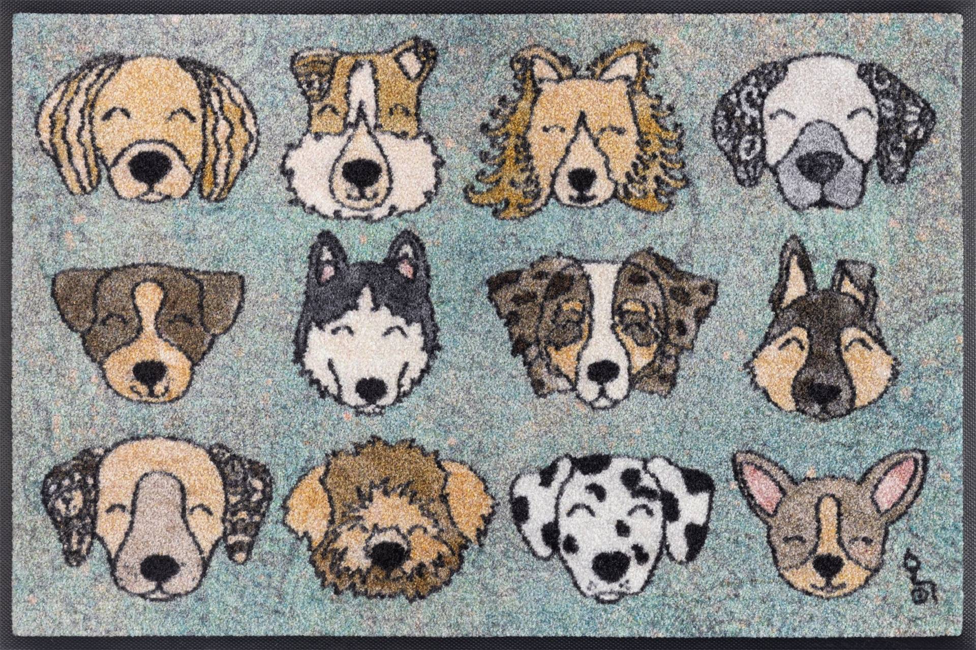 wash+dry by Kleen-Tex Fußmatte "Glückshunde" rechteckig 7 mm Höhe von Wash+dry By Kleen-Tex