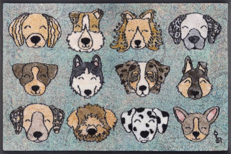 wash+dry by Kleen-Tex Fußmatte "Glückshunde" rechteckig 7 mm Höhe von Wash+dry By Kleen-Tex