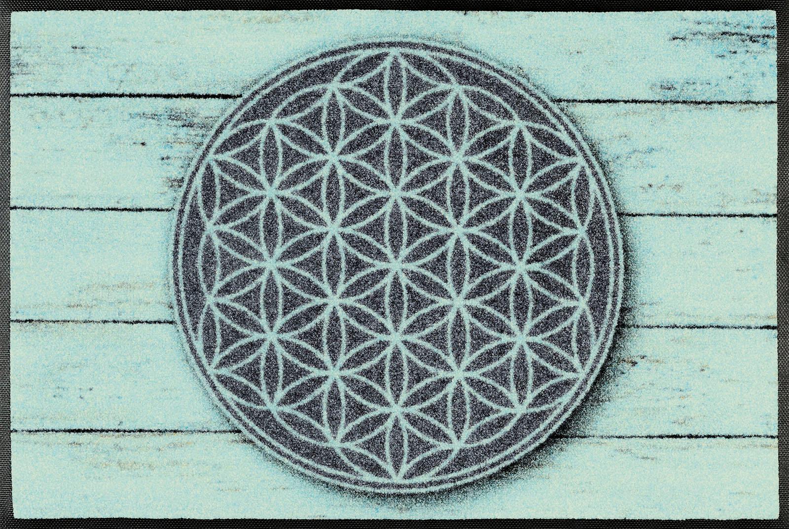 wash+dry by Kleen-Tex Fußmatte "Pattern of Life" rechteckig 7 mm Höhe Schmutzfangmatte, Motiv Blume des Lebens, rutschhemmend, waschbar von Wash+dry By Kleen-Tex