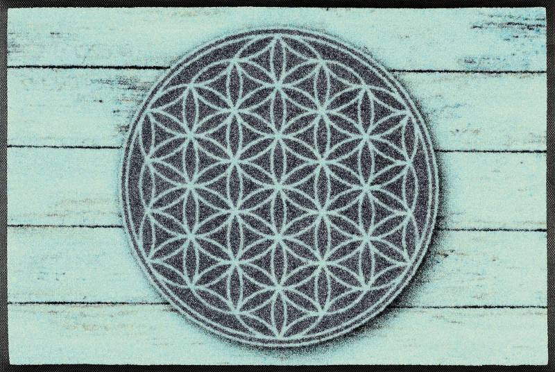 wash+dry by Kleen-Tex Fußmatte "Pattern of Life" rechteckig 7 mm Höhe Schmutzfangmatte, Motiv Blume des Lebens, rutschhemmend, waschbar von Wash+dry By Kleen-Tex