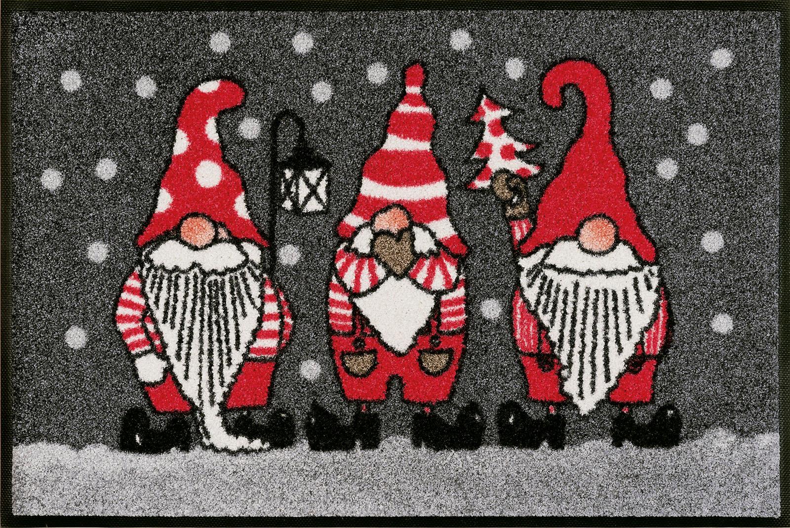 wash+dry by Kleen-Tex Fußmatte "Winterzwerge" rechteckig 7 mm Höhe Schmutzfangmatte, rutschhemmend, waschbar von Wash+dry By Kleen-Tex