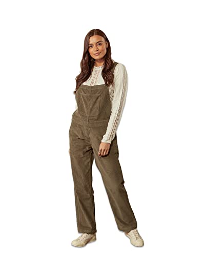 Damen Cord Latzhose Regular Fit - Olivgrün | Latzhose | UK 8-24, olivgrün, 44 von Wash Clothing Company