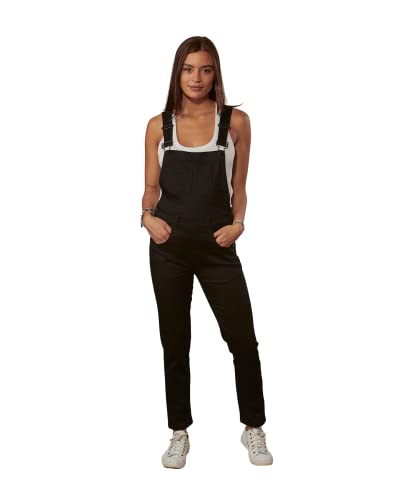 Wash Clothing Company Damen Skinny Fit Latzhose - Schwarz | KATE Bib Overalls, Schwarz , 42 von Wash Clothing Company