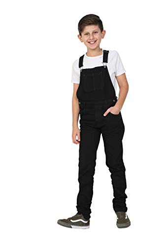 Wash Clothing Company Jungen Jeans Latzhose - Schwarz Slim Fit Kinder Latzhose 4 6 8 10 12 14 Jahre MATTHEWBLACK (16 Jahre) von Wash Clothing Company