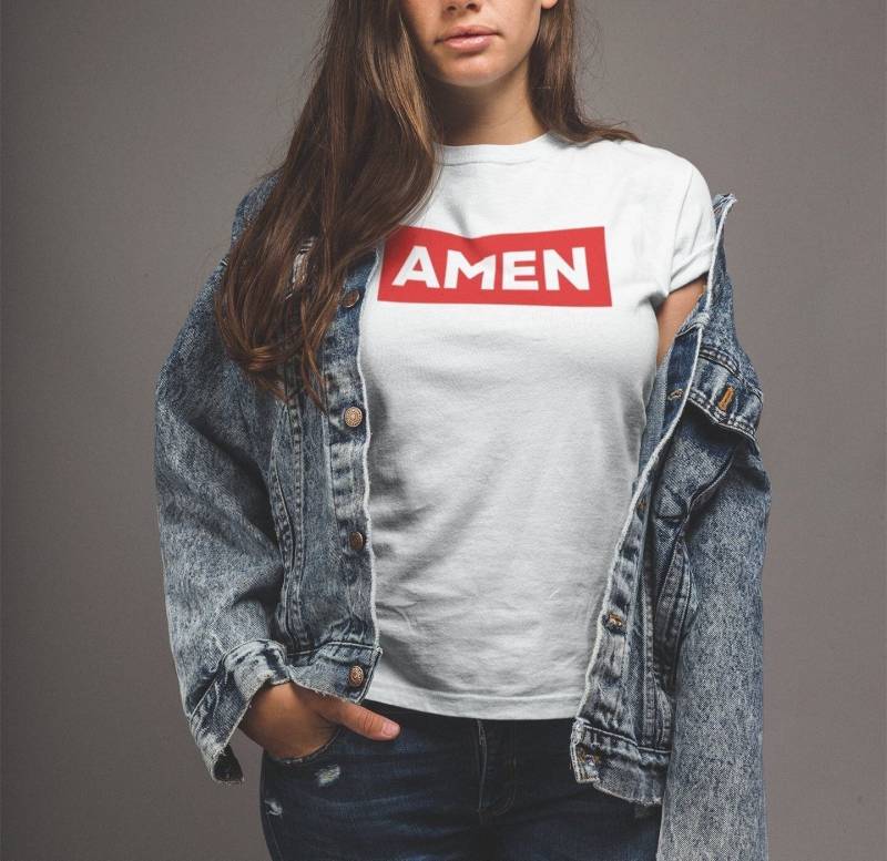 Amen Christliches T-Shirt Inspirierendes Religiöses Geschenk von WashedInFaith