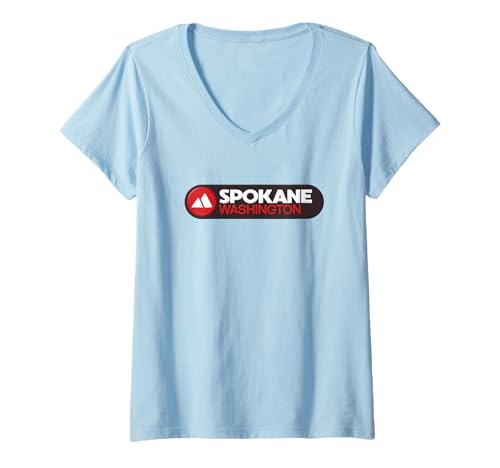 Damen Spokane Logo Emblem – Spokane Washington T-Shirt mit V-Ausschnitt Damen Spokane Logo Emblem – Spokane Washington T-Shirt mit V-Ausschnitt von Washington Adventure Gear