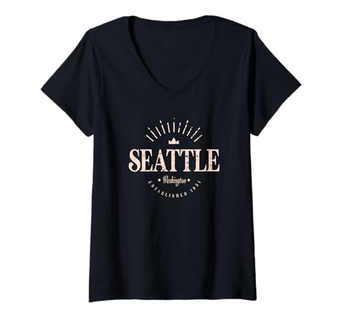 Damen Seattle Washington Modern - Seattle WA T-Shirt mit V-Ausschnitt Damen Seattle Washington Modern - Seattle WA T-Shirt mit V-Ausschnitt von Washington Contemporary Designs