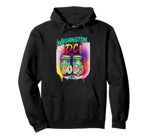 Washington DC Go-Go Graffiti Drums Damen und Herren Pullover Hoodie von Washington DC Retro Funk Street Art Music Tee