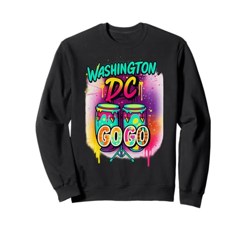 Washington DC Go-Go Graffiti Drums Damen und Herren Sweatshirt von Washington DC Retro Funk Street Art Music Tee