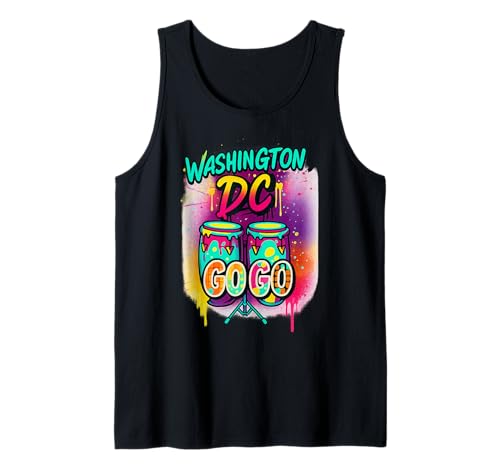 Washington DC Go-Go Graffiti Drums Damen und Herren Tank Top von Washington DC Retro Funk Street Art Music Tee