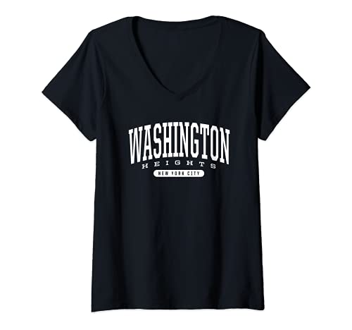 Damen NYC Stadtteil Washington Heights New York City T-Shirt mit V-Ausschnitt von Washington Heights NY New York City Souvenirs