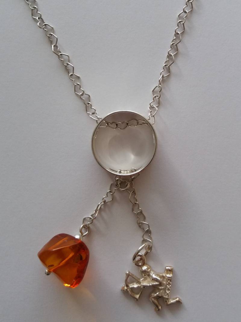 Silberner Wedior Mit Den Zodiak - Und Amber-Damen Silberner Wedior Mit Den Zodiak - Und Amber-Damen von WasiewiczArt
