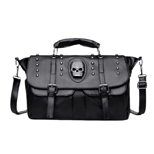 Gothic-Tasche – Gothic-Handtasche, Totenkopf-Handtaschen für Damen, Nietenhandtasche, Punk-Gothic-Nieten, PU-Handtaschen, Y2K Punk-Stil, Hobo-Tasche, schwarze Schultertasche, Y2K Crossbody-Taschen für Gothic-Tasche – Gothic-Handtasche, Totenkopf-Handtaschen für Damen, Nietenhandtasche, Punk-Gothic-Nieten, PU-Handtaschen, Y2K Punk-Stil, Hobo-Tasche, schwarze Schultertasche, Y2K Crossbody-Taschen für von Wasise