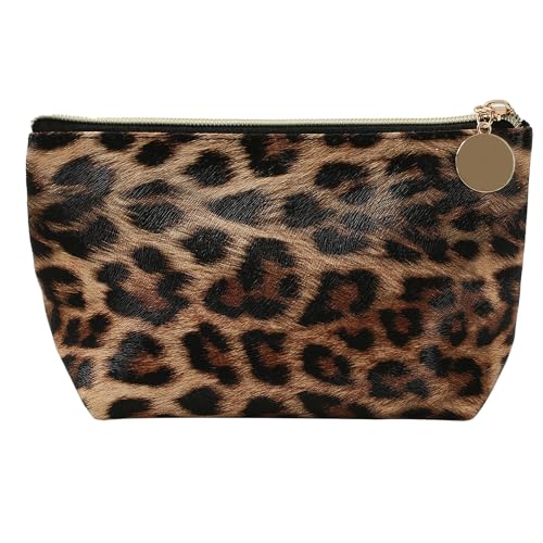 Make-up-Tasche mit Leopardenmuster, Geschenke für Frauen, Leopardenmuster, Make-up-Tasche mit Leopardenmuster, Leopardenmuster, Make-up-Tasche mit Tierdruck, Leopardenmuster, Kosmetiktasche, braun Make-up-Tasche mit Leopardenmuster, Geschenke für Frauen, Leopardenmuster, Make-up-Tasche mit Leopardenmuster, Leopardenmuster, Make-up-Tasche mit Tierdruck, Leopardenmuster, Kosmetiktasche, braun von Wasise