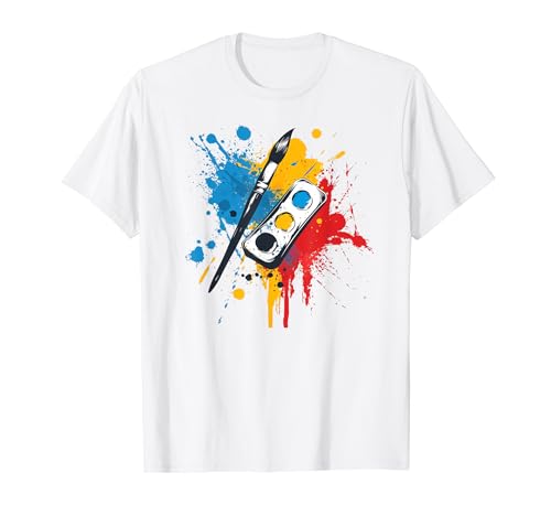 Pinsel mit Wasserfarbe T-Shirt von Wasserfarbe und Malerei