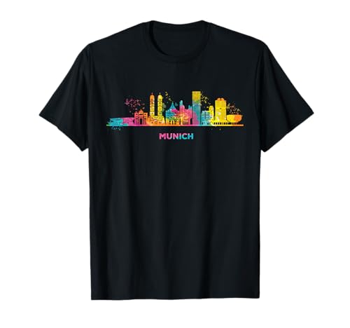 Wasserfarben City Art Skyline Designs Damen München Skyline bunt Frauenkirche Stadtbild München T-Shirt Colorful Small Wasserfarben City Art Skyline Designs Damen München Skyline bunt Frauenkirche Stadtbild München T-Shirt Colorful Small von Wasserfarben City Art Skyline Designs