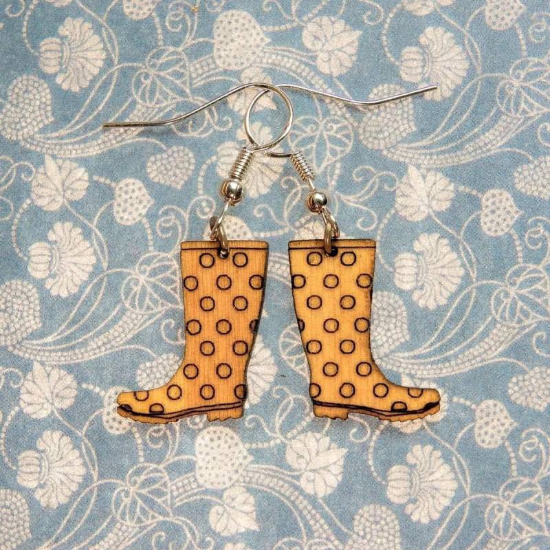 Ohrringe Gummistiefel von Wasserholz
