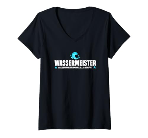 Damen Wassermeister Weil Superheld Kein Offizieller Beruf Ist T-Shirt mit V-Ausschnitt Damen Wassermeister Weil Superheld Kein Offizieller Beruf Ist T-Shirt mit V-Ausschnitt von Wassermeister Geschenk und Party Mitbringsel