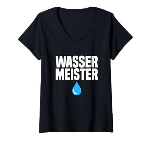 Damen Wasserversorgung Ausbildung Party Glückwunsch Wassermeister T-Shirt mit V-Ausschnitt Damen Wasserversorgung Ausbildung Party Glückwunsch Wassermeister T-Shirt mit V-Ausschnitt von Wassermeister Geschenk und Wasserversorgung Party