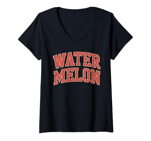 Damen Lustige Retro -Wassermelone | Nette rote Wassermelone T-Shirt mit V-Ausschnitt Damen Lustige Retro -Wassermelone | Nette rote Wassermelone T-Shirt mit V-Ausschnitt von Wassermelone für Männer Frauen und Kinder