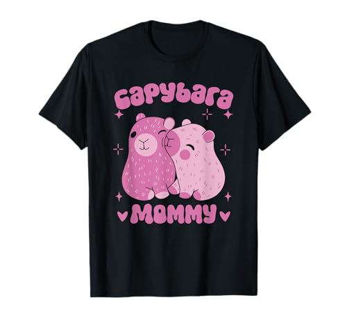 Capybara Mama Capybaras Tier Wasserschwein Liebhaber Mutter T-Shirt Capybara Mama Capybaras Tier Wasserschwein Liebhaber Mutter T-Shirt von Wasserschwein Capybara Mommy Süß Capybaras Tiere
