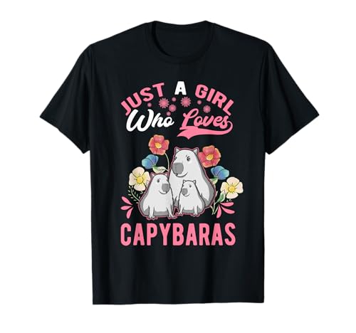Just a girl who loves capybaras Mädchen Capybara T-Shirt Just a girl who loves capybaras Mädchen Capybara T-Shirt von Wasserschwein Nagetier Kleidung