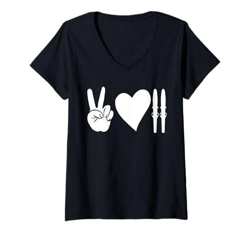 Damen Wassersport Surfbrett Wasserski T-Shirt mit V-Ausschnitt Damen Wassersport Surfbrett Wasserski T-Shirt mit V-Ausschnitt von Wasserski Surfen
