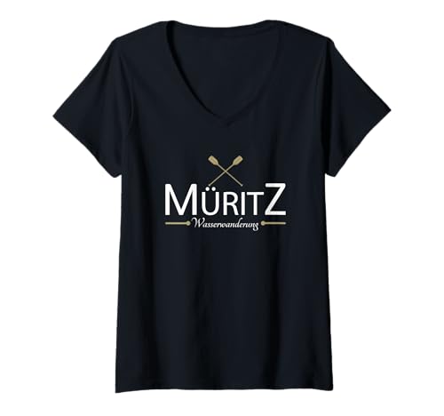 Damen Kanufahren Zubehör Kanu Gadgets Kajak Wasserwanderung Müritz T-Shirt mit V-Ausschnitt Damen Kanufahren Zubehör Kanu Gadgets Kajak Wasserwanderung Müritz T-Shirt mit V-Ausschnitt von Wasserwandern Müritz Geschenk und Kanu Gadgets