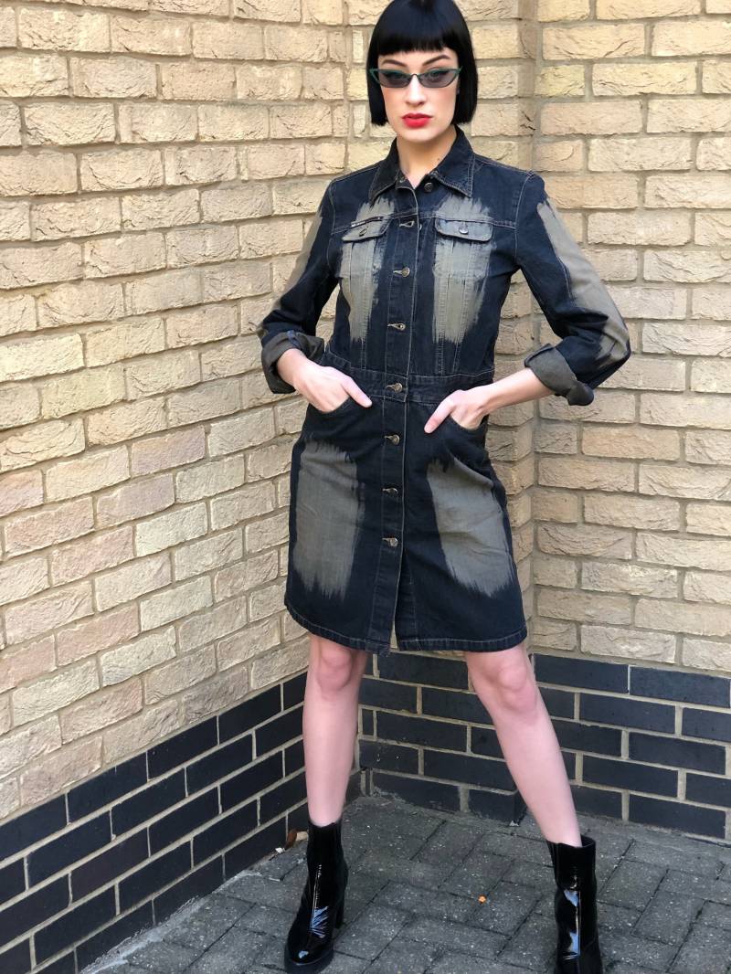 Y2K Jeans Denim Mantel Kleid 00Er Jahre Retro Grunge Punk Y2K Jeans Denim Mantel Kleid 00Er Jahre Retro Grunge Punk von WastedChic