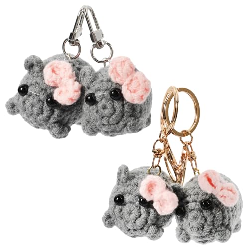 4 Stück Sad Hamster Schlüsselanhänger Süß, Hamster Meme Anhänger Sad Hamsti Hängende Ornamente Cute Keychain Plüschtier Schlüsselanhänger Kuscheltier Aesthetic Gehäkelt Trauriger Hamsti Geschenke von WatDenyFine