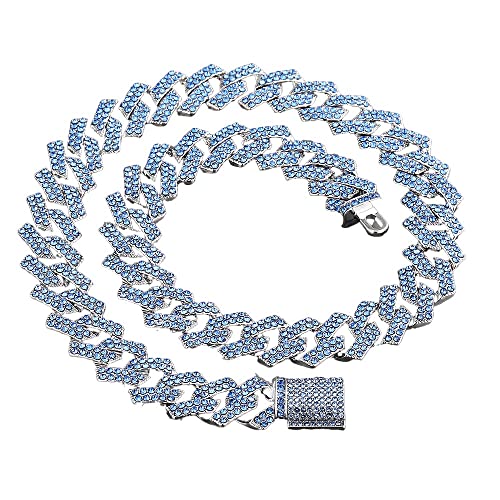 Watasiwa Iced out Armband Hip Hop Armband Herren Cuban Miami Link Chain Full of diamonds Cuban Necklace Bracelet Geometrry Diamond Chain for Men Women 15mm wide Hip Hop Jewelry, 8inch(20cm), Zirkonia von Watasiwa