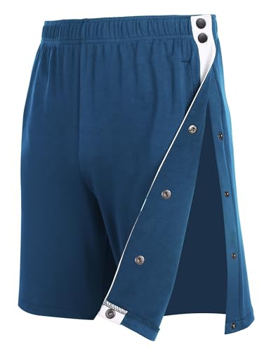 Wataxii Tear Away Shorts für Herren, nach Operationen, anpassungsfähige Kleidung, weites Bein, Schnappverschluss, lockere Passform, Dunkelblau, XL Wataxii Tear Away Shorts für Herren, nach Operationen, anpassungsfähige Kleidung, weites Bein, Schnappverschluss, lockere Passform, Dunkelblau, XL von Wataxii